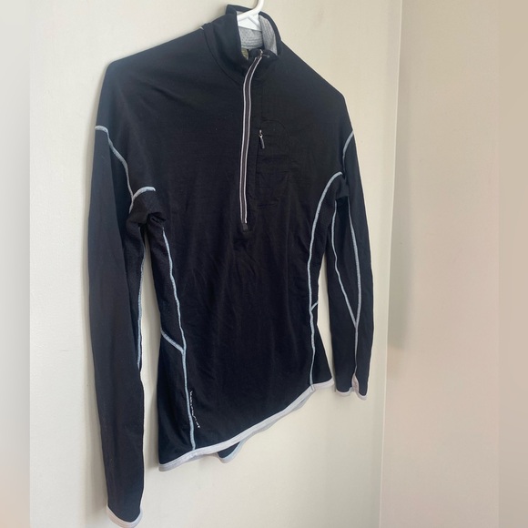 Icebreaker GT 180 Go Tiger Women LS Black 1/4 Zip Merino Sz S - Picture 2 of 10